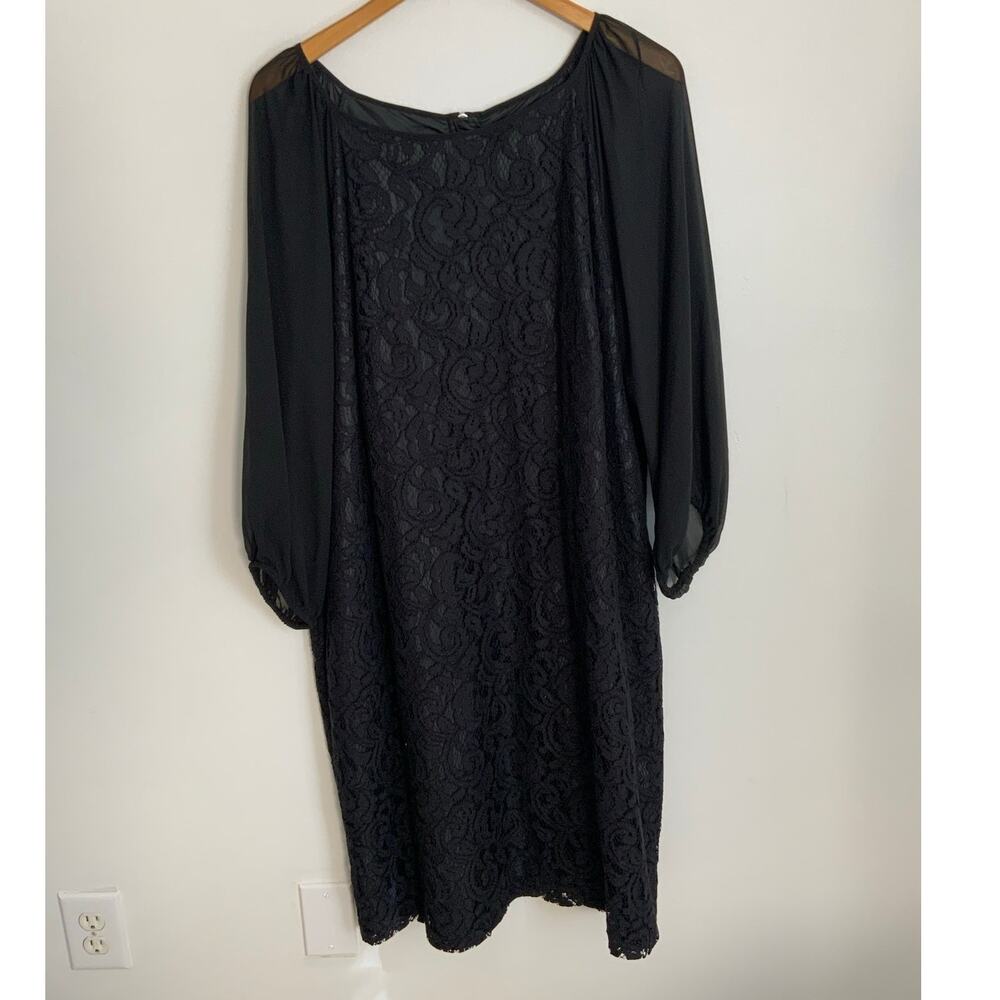 Coldwater‎ Creek Black lace sheer shift dress size 22